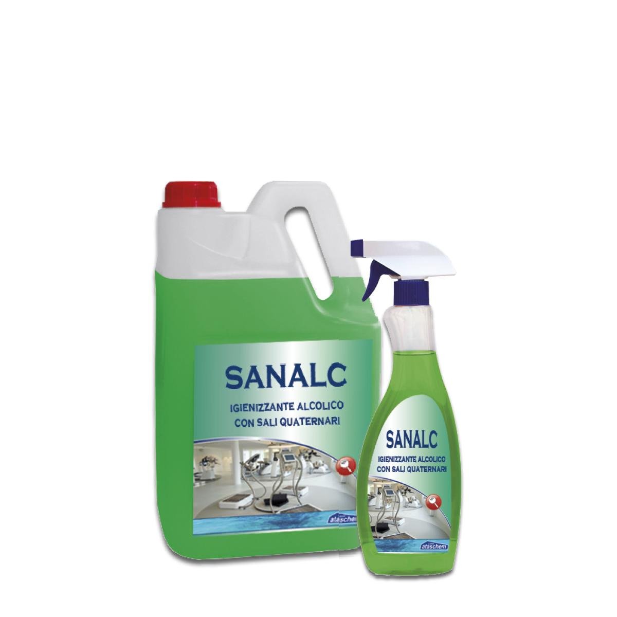 Sanalc-Sanitizing surface cleaner with alc & quaternary ammonium 750 ml